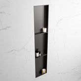 MONDIAZ EASY Nis 149,5x29,5cm in solid surface kleur DarkGrey | DarkGrey. 3 vakken  geschikt voor in- of opbouw